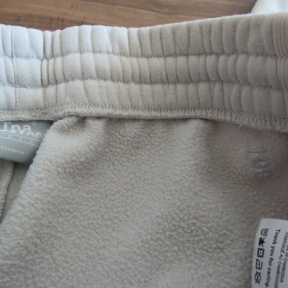 ARITZIA TNA Cozy AF Sweatfleece Boyfriend Sweatpant Heather Cloud White Lounge - Picture 14 of 16